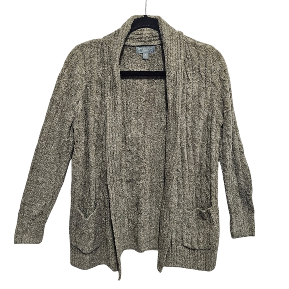 Barefoot Dreams CozyChic Lite Cable Knit Open Front‎ Cardigan Sweater Size Small - Picture 1 of 8